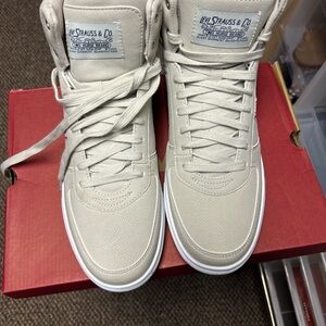 Levi's Gray High-Top Sneakers with Canvas Upper